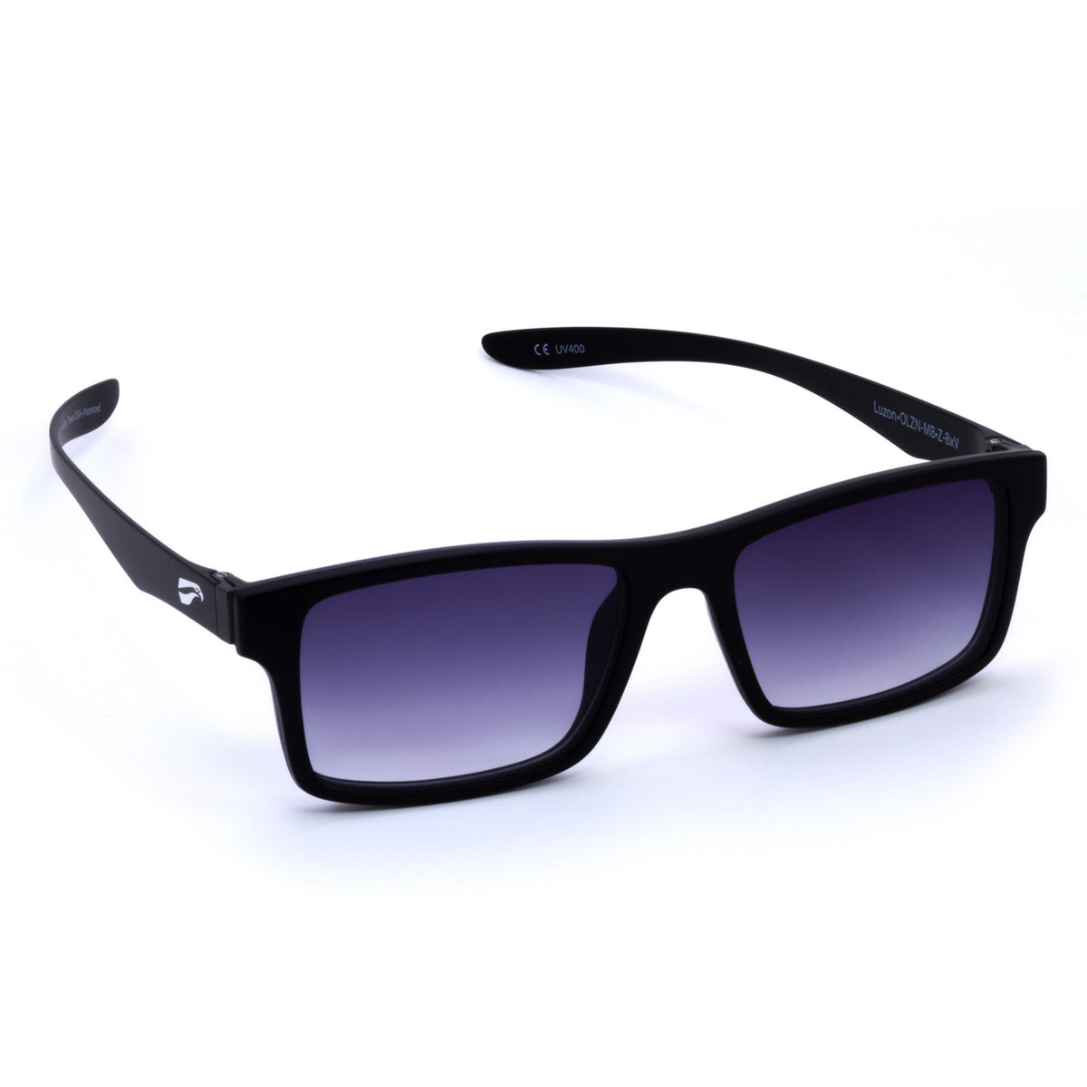 Flying Eyes Luzon matte black eyeglasses with magnetic gradient gray sun clip-on