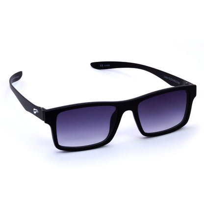 Flying Eyes Luzon matte black eyeglasses with magnetic gradient gray sun clip-on