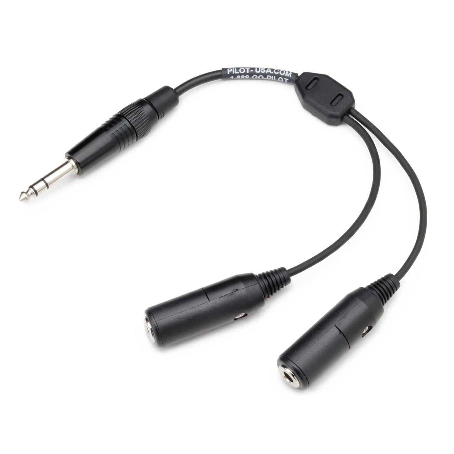 Pilot USA PA-91 GA Headset Adapter – Dual Plug to ¼″ Single Plug Aviation Adapter