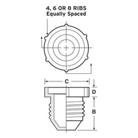 PD Series - Threaded Plastic Plugs For Flared JIC Fittings | image displaying a diagram