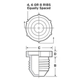 PD Series - Threaded Plastic Plugs For Flared JIC Fittings | image displaying a diagram