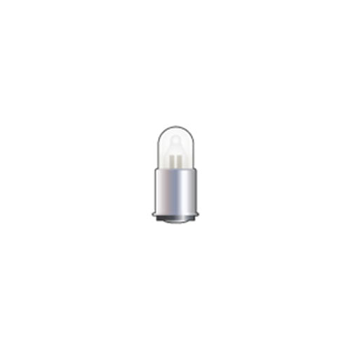 Technical drawing of Wamco A1H-R18 subminiature red aircraft lamp with T1-3/4 envelope and MF base