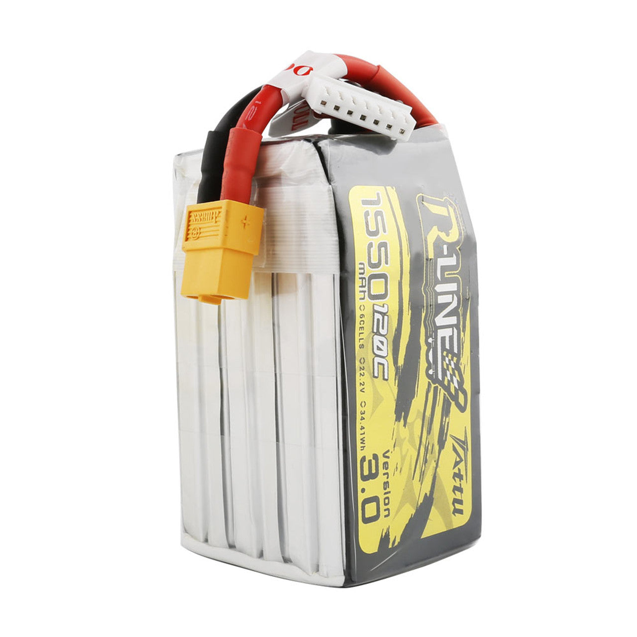 Tattu - 1550mAh 22.2V 120C 6S1P Full Size FPV Racing Quad battery with XT60 Plug