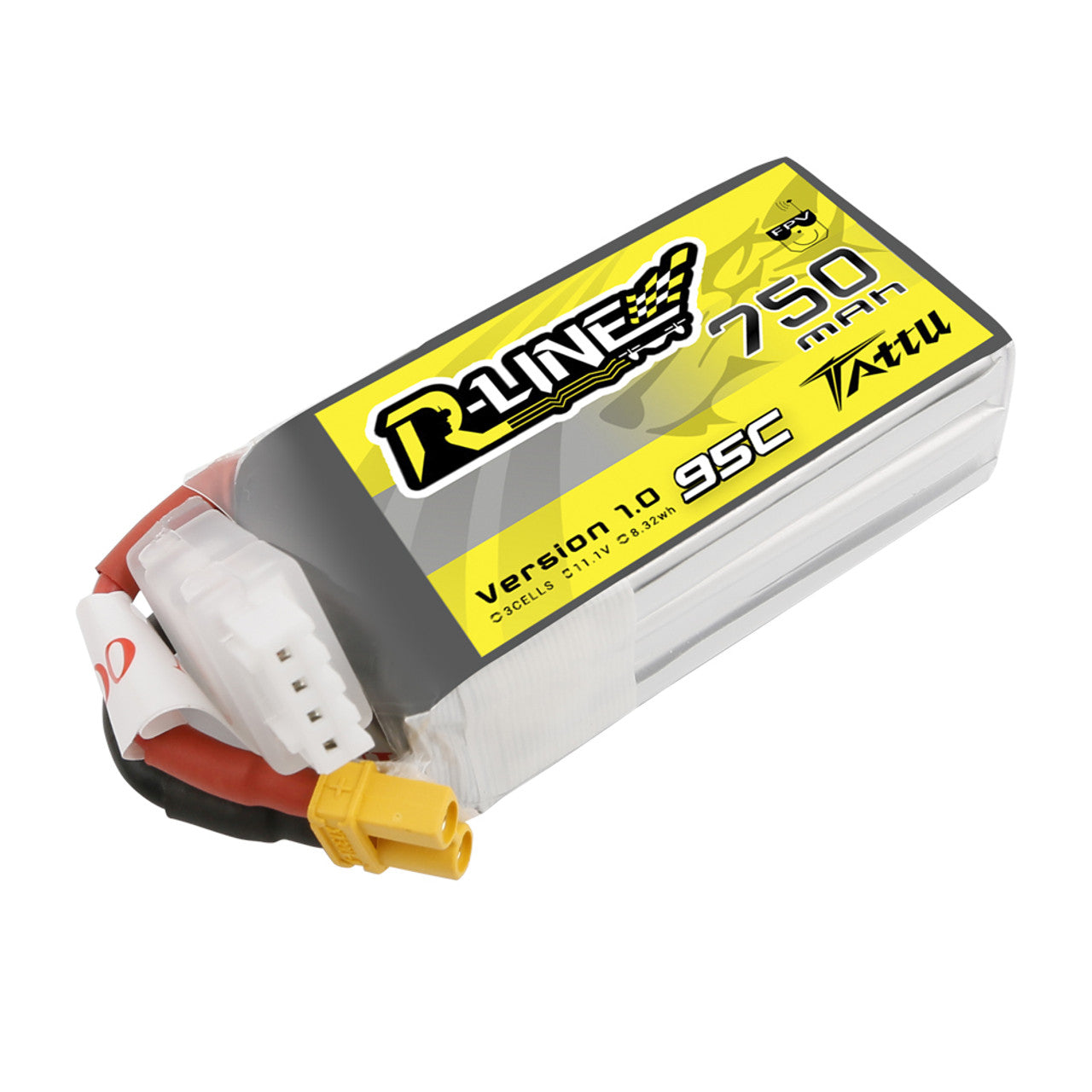 Tattu - 750mAh 11.1V 95C 3S1P Mini Quad FPV Battery with XT30 Plug