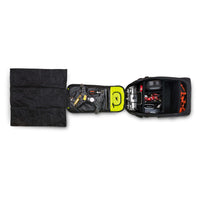 Torvol Quad PITSTOP Backpack – Top View of Open Bag Displaying Model Drone Parts