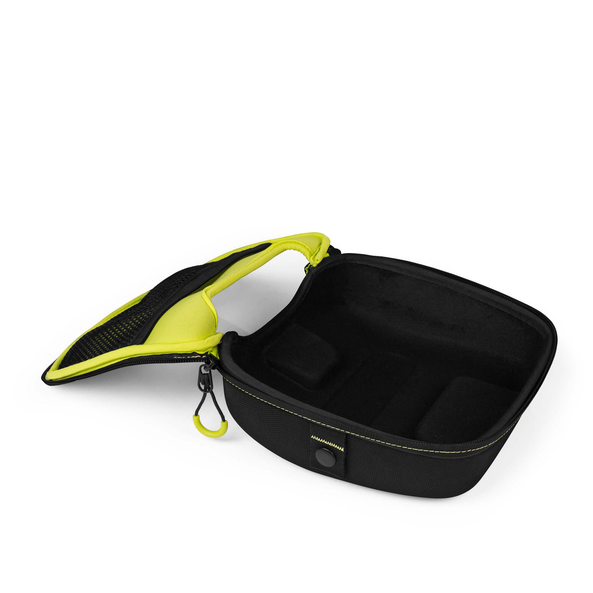 Torvol Quad Transmitter Case – Open Bag Interior in Neon Green and Black