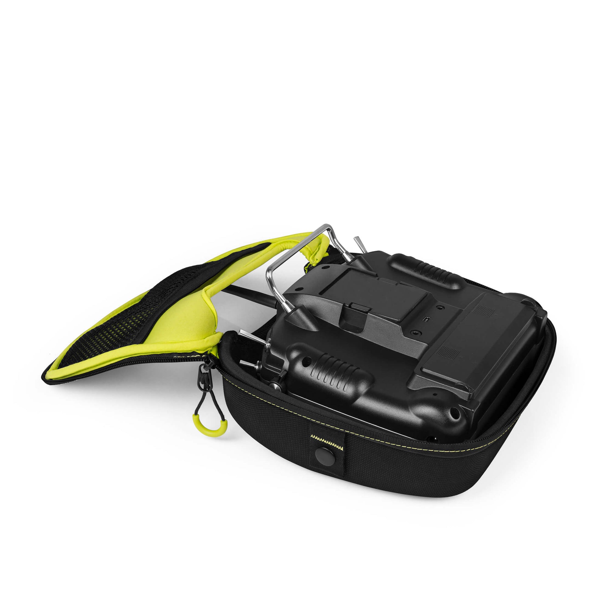 Torvol Quad Transmitter Case – Open Bag with Model Radio Transmitter Inside