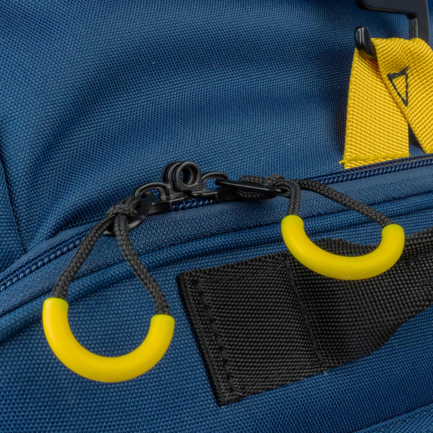 Lockable Zipper with Yellow Pull Handles on Torvol Drone Adventure Backpack