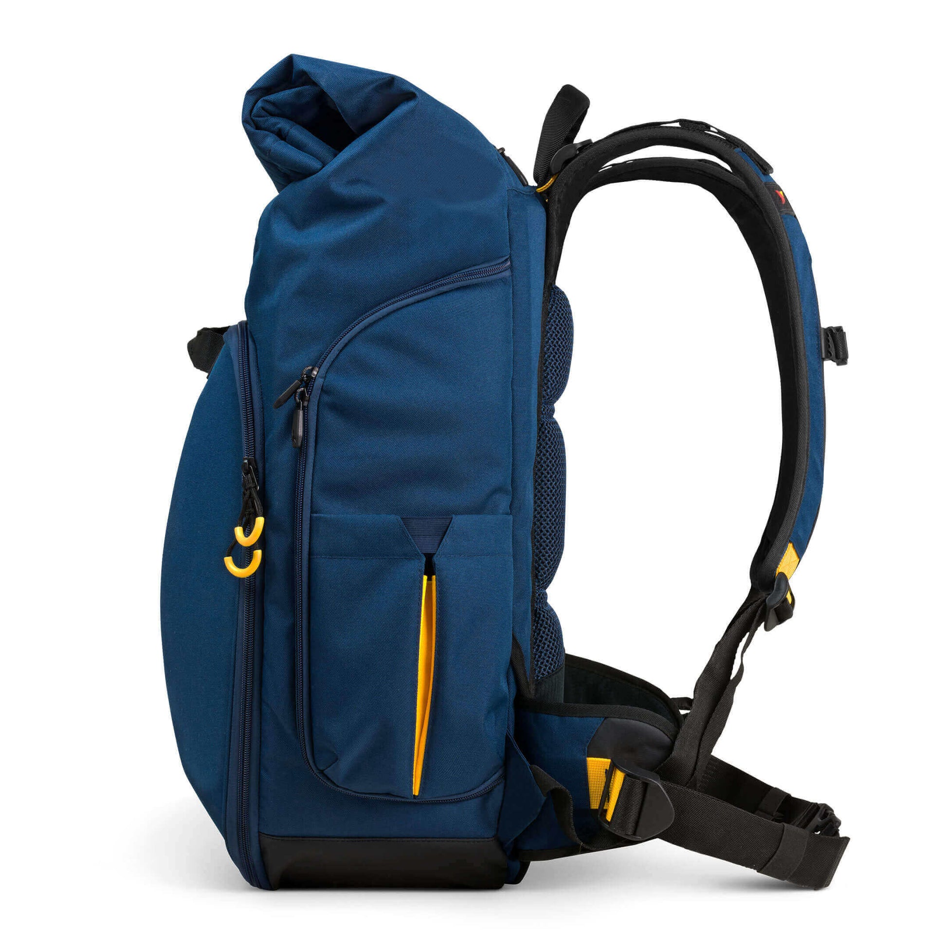 Left Side View of Torvol Drone Adventure Backpack with Straps and Back Padding Visible
