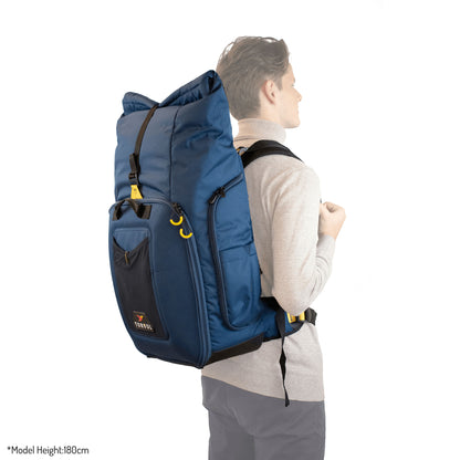 Staged Photo of Person Carrying Torvol Drone Adventure Backpack
