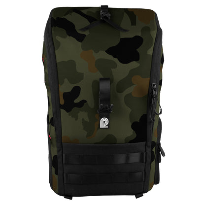 Torvol Urban Drone Carrier Backpack – Back View with Zippers and Attachment Loops, Camo