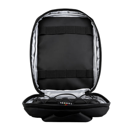 Torvol Freestyle Tool Case – Top View Open Showing Elastic Compartments and Handle