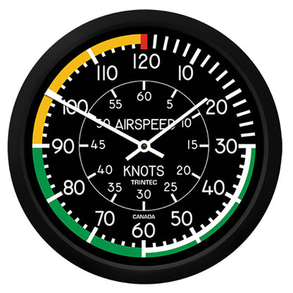 Trintec 2061-10 10-inch airspeed indicator aviation wall clock