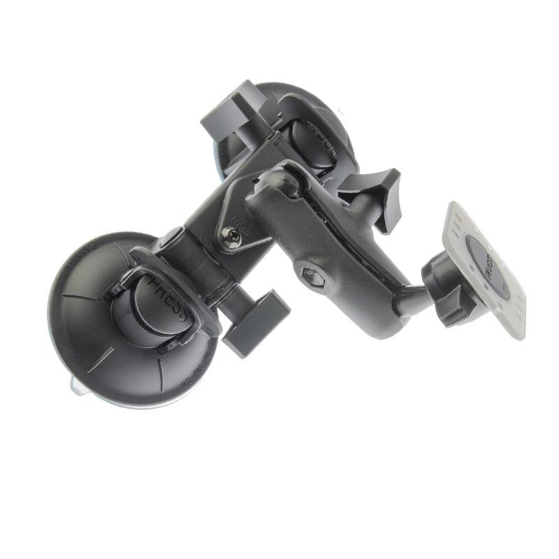Pivot Double Suction Cup Mount with Ram compatibility, PPK-1 kit, articulated arm, and device holder