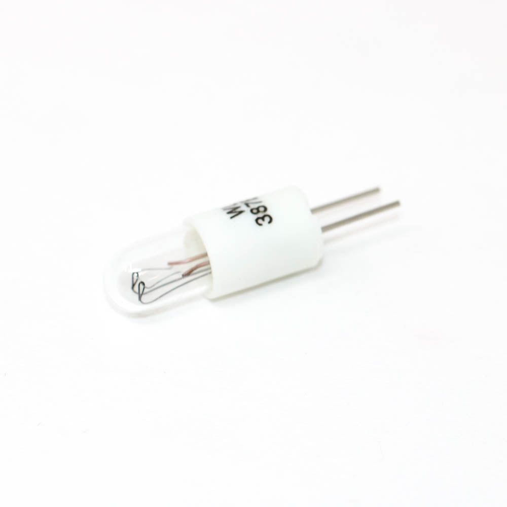 Wamco 387BP subminiature aircraft lamp with T1-3/4 envelope, BP base, and C-2F filament