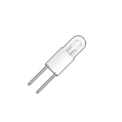 Technical drawing of Wamco 1750-08 subminiature aircraft lamp with T1 envelope and BPE base