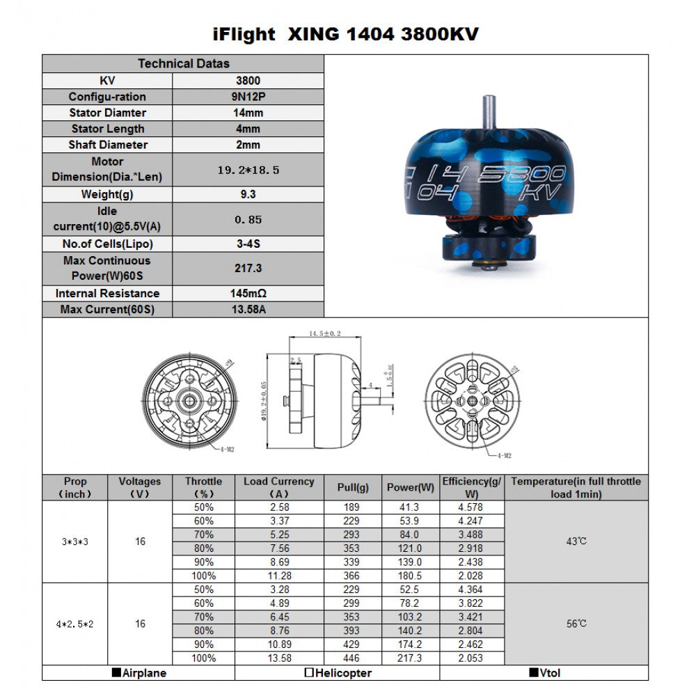 XING Nano 1404 Unibell Motor