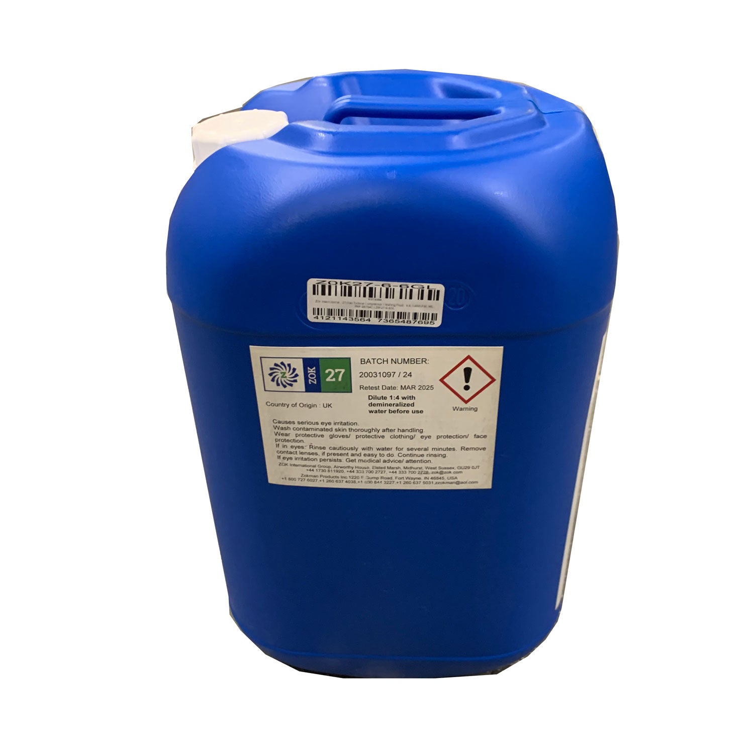 ZOK International - 27 Gas Turbine Compressor Cleaning Fluid - 6.6