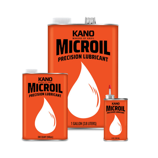 Kano Microil Precision Instrument Lubricant manufacturer group photo - various sizes of high-performance instrument oil