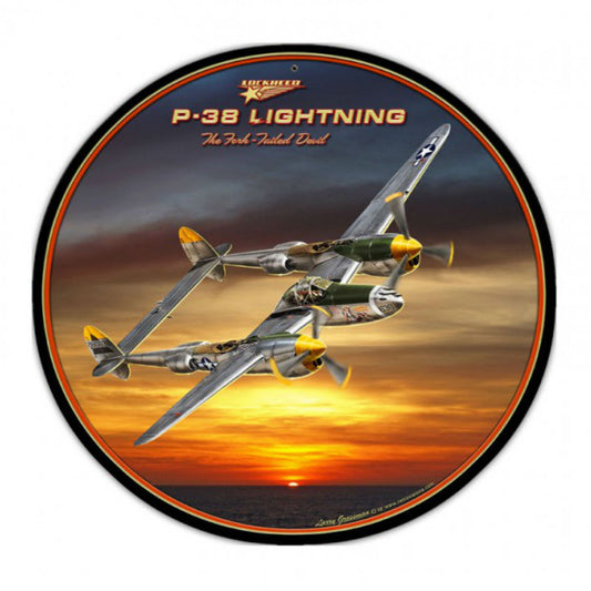Vintage Signs - P-38 Lightning 14in x 14in | LG199