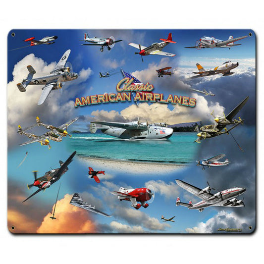 Vintage Signs - Airplane Collage 30in x 24in | LG717