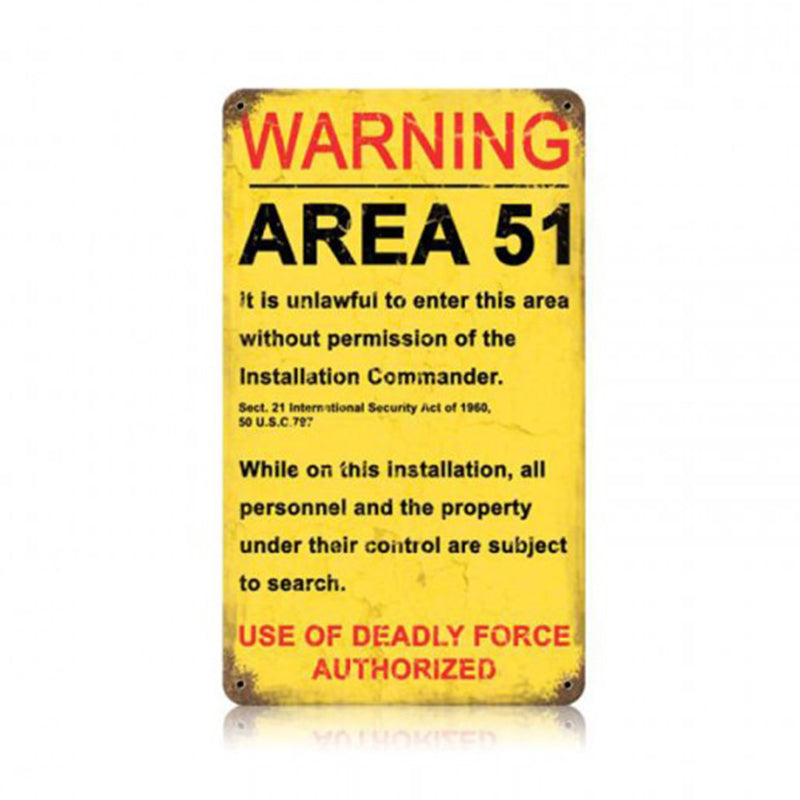 Vintage Signs - Area 51 8 x 14 Sign | V186 – Pilots HQ LLC.