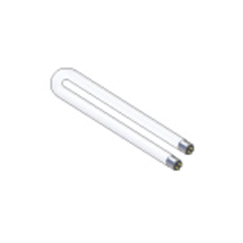 Technical drawing of Wamco FB016/830 U-Bend Fluorescent Aircraft Lamp showing T8 envelope, G13 base, and bend dimensions.